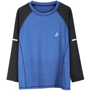 胖男童速干衣长袖T恤薄款初中学生运动健身训练服打底衫宽松加肥