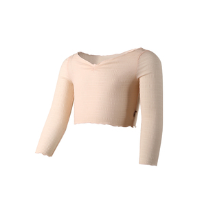 小茉莉新款女儿童舞蹈网纱上衣长袖芭蕾舞练功服春夏外套外搭体操