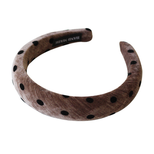 川野波点线条发箍女2025新款高端头箍高颅顶发饰压发外出百搭发卡