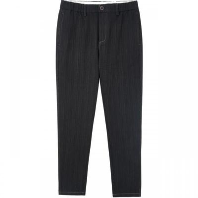 流石男装通勤条纹小脚牛仔裤长裤