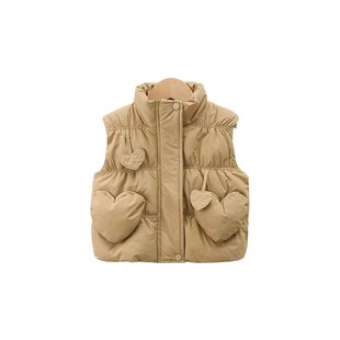 女童羽绒马甲冬装2025新款女宝宝加厚保暖上衣小童洋气时髦羽绒服