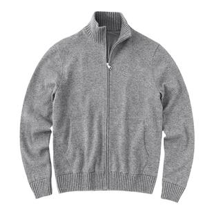 MrBu布先生欧美风纯羊毛开衫外套男秋冬加厚长袖针织外套BT12312