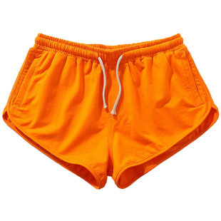 弹力棉运动短裤男二分超短马拉松长跑比赛短裤性感侧开三分裤健身