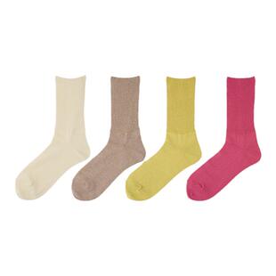 Tabio袜子女秋冬舒适透气百搭纯色女袜日系风堆堆袜女士中筒袜3双