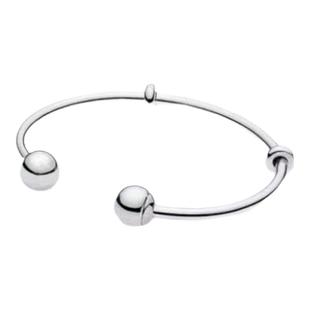 轻奢潘家纯银s925开口手镯拼接珍珠手链蛇骨链DIY伸缩可调节手链