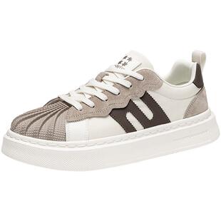 男鞋夏季款2026新款百搭休闲贝壳头板鞋潮牌高级感运动内增高潮鞋