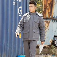 06 Чистое хлопковое темно -серое хлопковое пальто