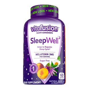 vitafusion褪黑素sleepwell退黑素片睡眠糖安瓶软糖【部分临期】