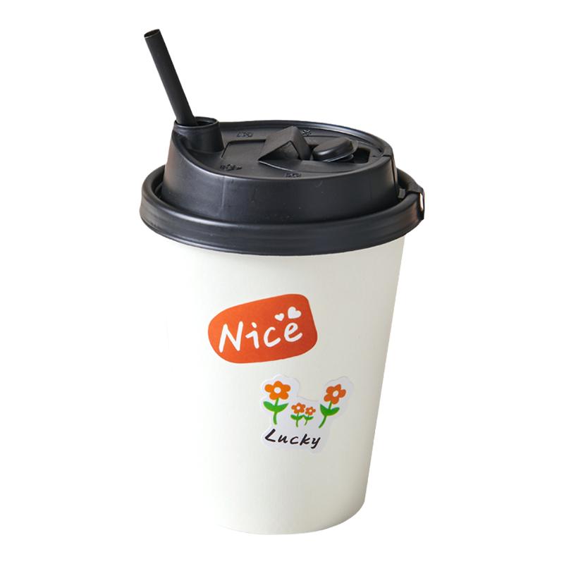 一次性豆浆杯子奶茶咖啡热饮纸杯高级感饮料打包杯子带盖水杯定制