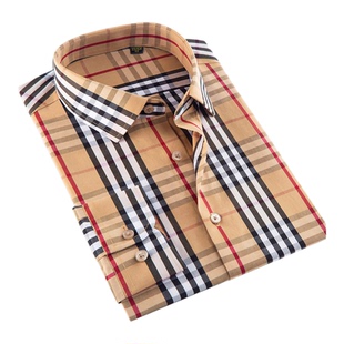 骆豪新款成衣免烫男士衬衫男款衬衣卡其骆豪子棉商务休闲衬衫100S