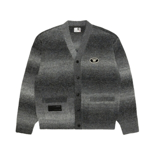 Aape旗舰店男装秋冬猿人刺绣做旧渐变休闲针织开衫D305XXP