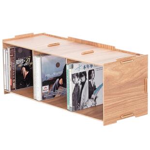 丽珑木质大容量光碟收纳盒可叠加CD架影碟光盘整理盒唱片收纳架