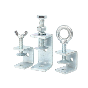 铁镀锌老虎卡子管方形U型C型固定夹钢管手拧吊环夹紧器开口固定