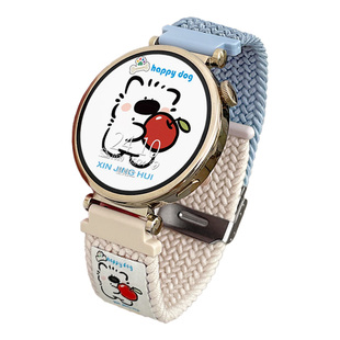 适用小米watchs4表带编织卡扣s4sport可爱小狗小米手表带链watchs3/s2智能秋冬女生color2运动版小众41mm