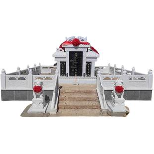 墓碑石碑定制墓石碑汉白玉农村土葬双人刻字家族墓地包坟石围栏碑