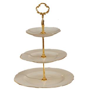 欧式陶瓷双层串盘多层骨瓷点心盘婚礼蛋糕架下午茶三层生日水果盘