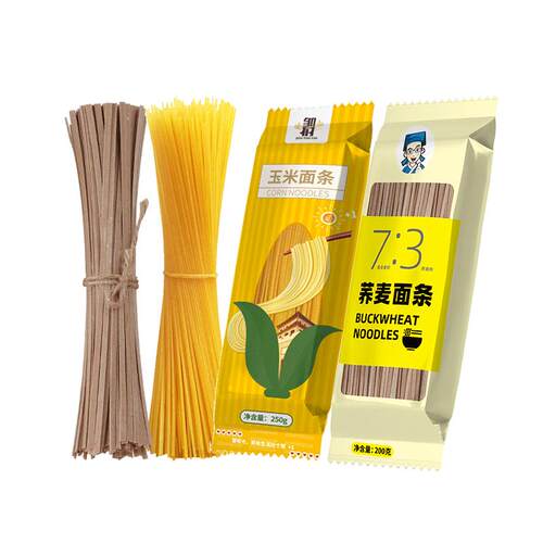 邹有才0脂肪东北粗粮玉米面条纯荞麦无糖精挂面主食黄面低脂速食