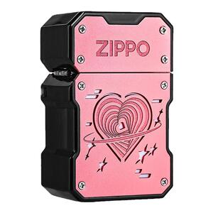 Zippo爱情系列心动之光开盖闪光 男士实用防风煤油打火机礼盒套装