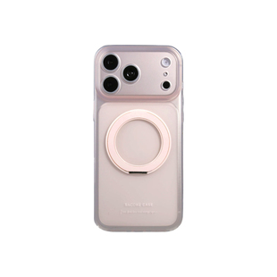 轻派ins夏日清新简约磨砂旋转支架18适用苹果17promax手机壳iphone16pro新款15promax女款14超薄纯色全包硬壳