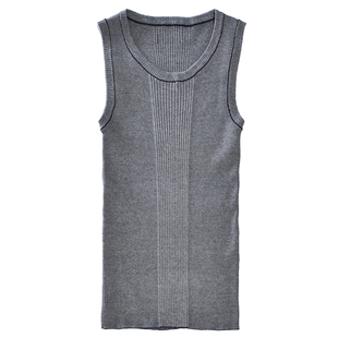 柴米内搭打底背心新疆棉绅士美式复古针织马甲修身夏季阿美咔叽