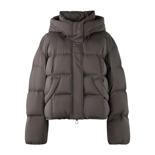 【90白鸭绒】秋水伊人连帽棕色羽绒服2025冬新款女保暖面包服外套