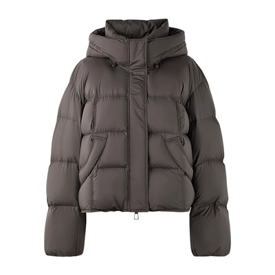 【90白鸭绒】秋水伊人连帽棕色羽绒服2025冬新款女保暖面包服外套