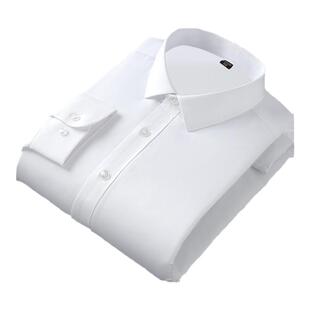 太子龙一体绒免烫加绒保暖衬衫男士长袖秋冬季商务正装蓝白色衬衣