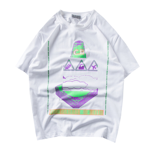 cavempt短袖T恤男女 c.e20SS日系潮牌数字云朵夜光绿印花白色半袖