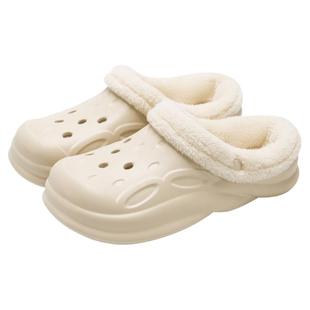 洞洞鞋外穿防滑防臭EVA棉拖鞋女秋冬季2025新款保暖内胆加绒男冬