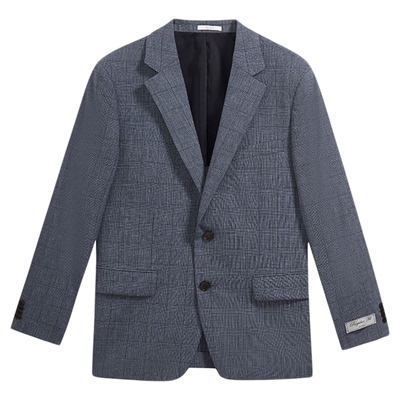 ZIOZIA春季男士商务亚麻格子面料正装西服外套ZSB12304H