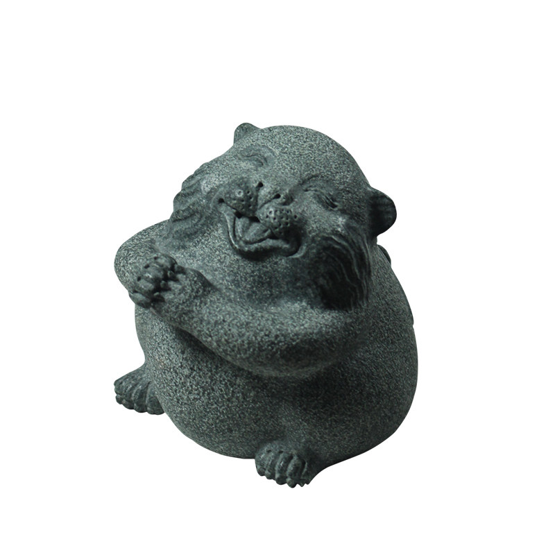 天然罗源青石雕刻招财萌猫
