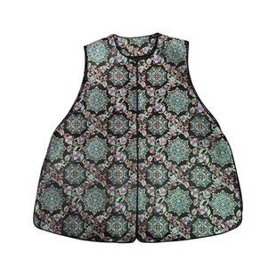 沁月新中式国风100%桑蚕丝宋锦中长款A字版宽松圆领高端气质马甲