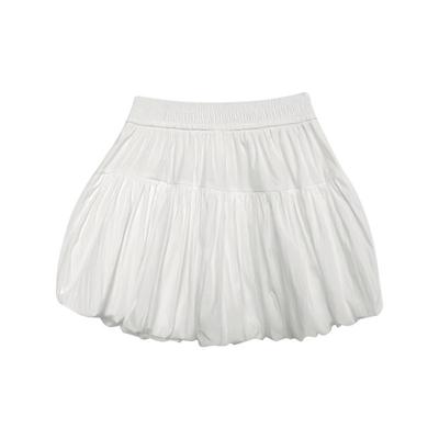 白色花苞裙短裙女夏季2025年新款