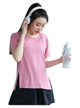 健身房胖mm大码宽松瑜伽T恤上衣