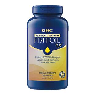 健安喜gnc铂金RTG四倍鱼油软胶囊240粒深海鱼肝油omega3欧米伽4倍
