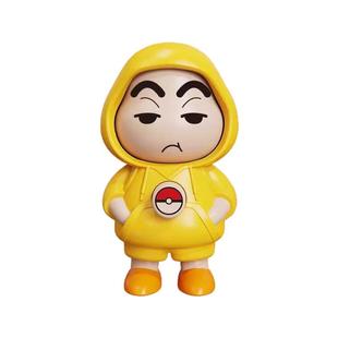 蜡笔小新变脸娃娃公仔钥匙扣搞怪脸谱玩偶挂件按压玩具送男女朋友