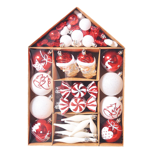 圣诞节圣诞树圣诞球装饰品套餐套装小火车挂件挂饰场景布置气氛围