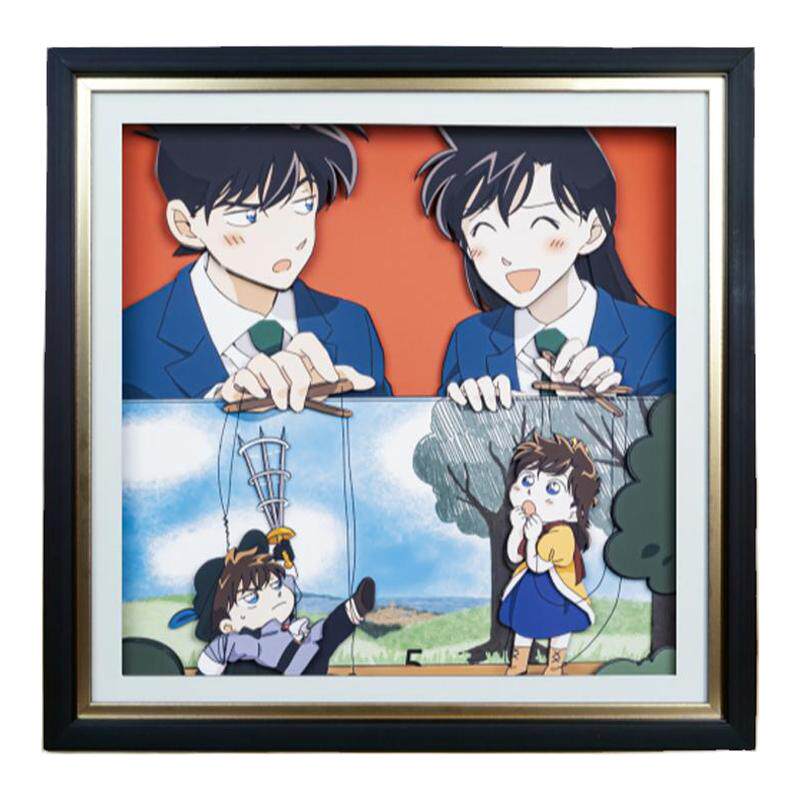名侦探柯南新一小兰CP立体画挂画