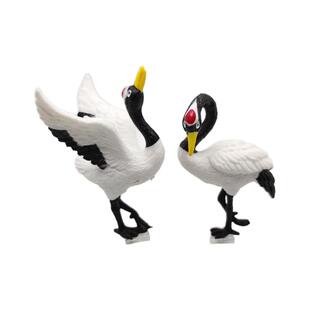 仿真动物模型 小号丹顶鹤 仙鹤手办玩偶 微缩场景配件PVC桌面摆件