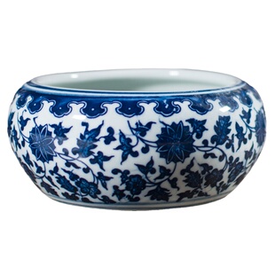 景德镇陶瓷青花瓷笔洗水洗水盂文房国画水粉洗笔缸围棋罐水培花盆