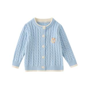 贝肽斯婴儿毛衣男童女童春秋款儿童针织开衫毛线衣宝宝针织衫S