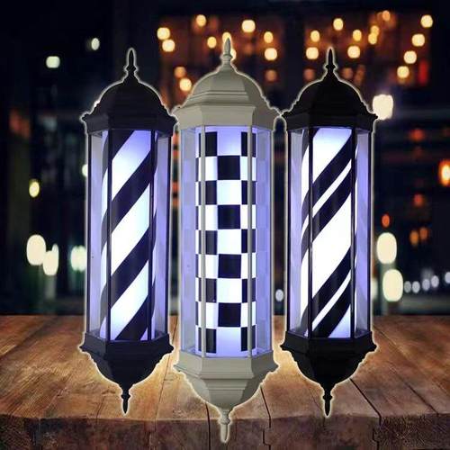 美发转灯发廊专用灯箱LED户外防水挂墙六角转灯