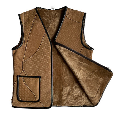 羊毛马甲男保暖背心羊皮秋冬季