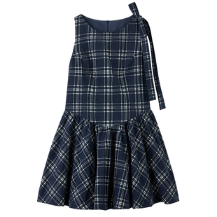 【商场同款】乐町学院风格纹连衣裙2025年秋季新款裙子C1FAF3402