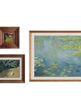 莫奈花园清晨 少女中古挂画法式复古风客厅餐厅儿童房卧室装饰画