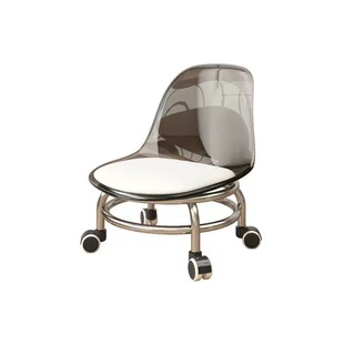 亚克力家用万向轮小凳子软座滑轮矮凳静音儿童移动椅子沙发凳圆凳