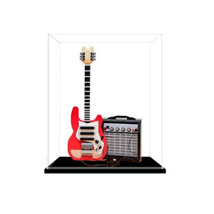 适用乐高21329芬达吉他亚克力展示盒 透明玻璃罩积木防尘罩手办盒