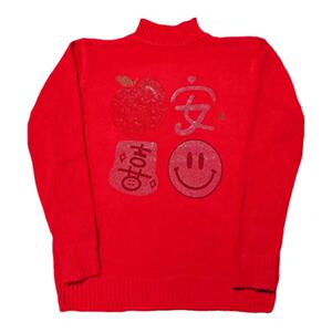 本命年红色毛衣女2023龙年秋冬装新款宽松套头长袖打底针织衫上衣