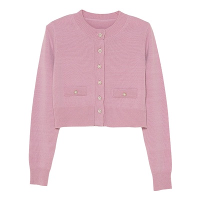 Heydress圆领珍珠扣羊毛针织衫