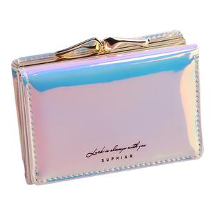 镭射女款卡包学生零钱包时尚三折百搭短款可爱ins高级感小众韩版